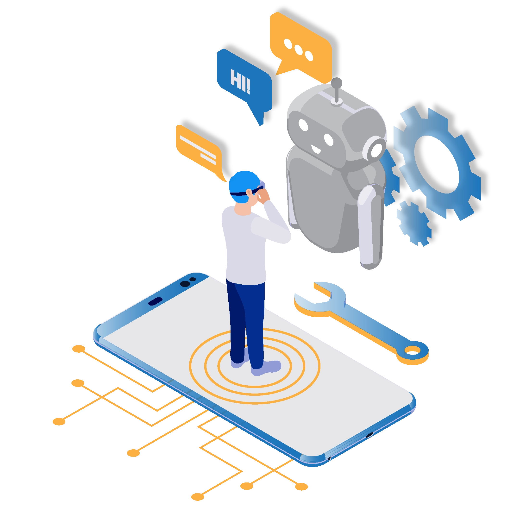 Dialogflow chatbot for IT support illustration